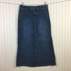 Tommy Hilfiger Long Denim Skirt with Back Slit